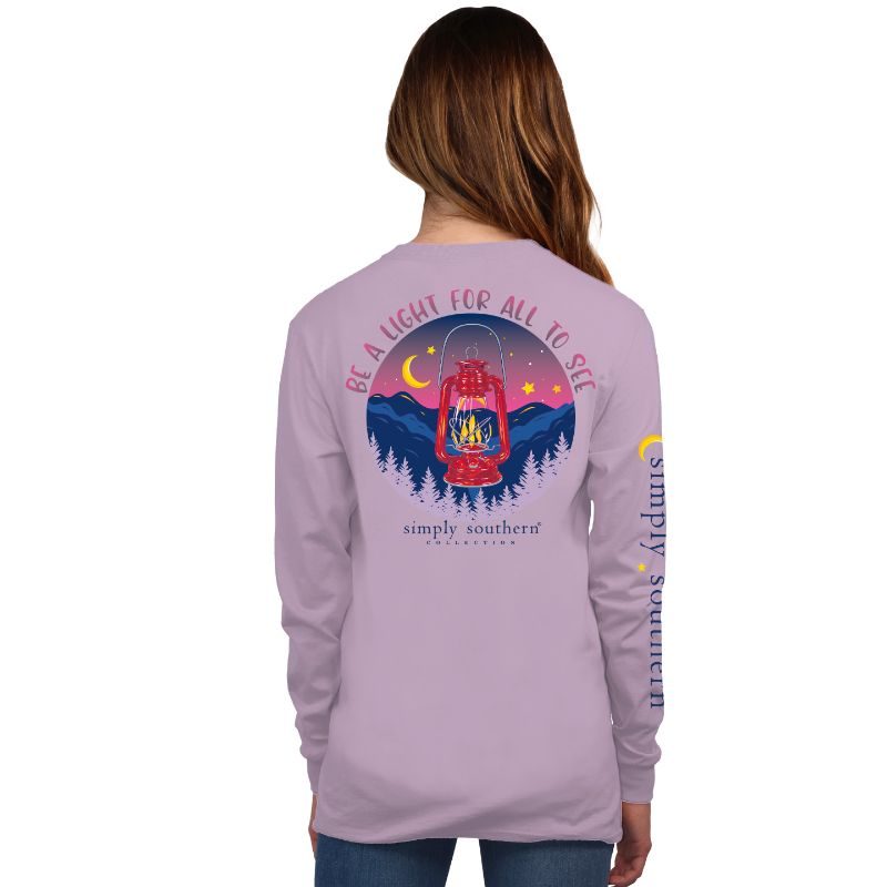 'Be A Light For All To See' Lilac Long Sleeve Tee by Simply Southern