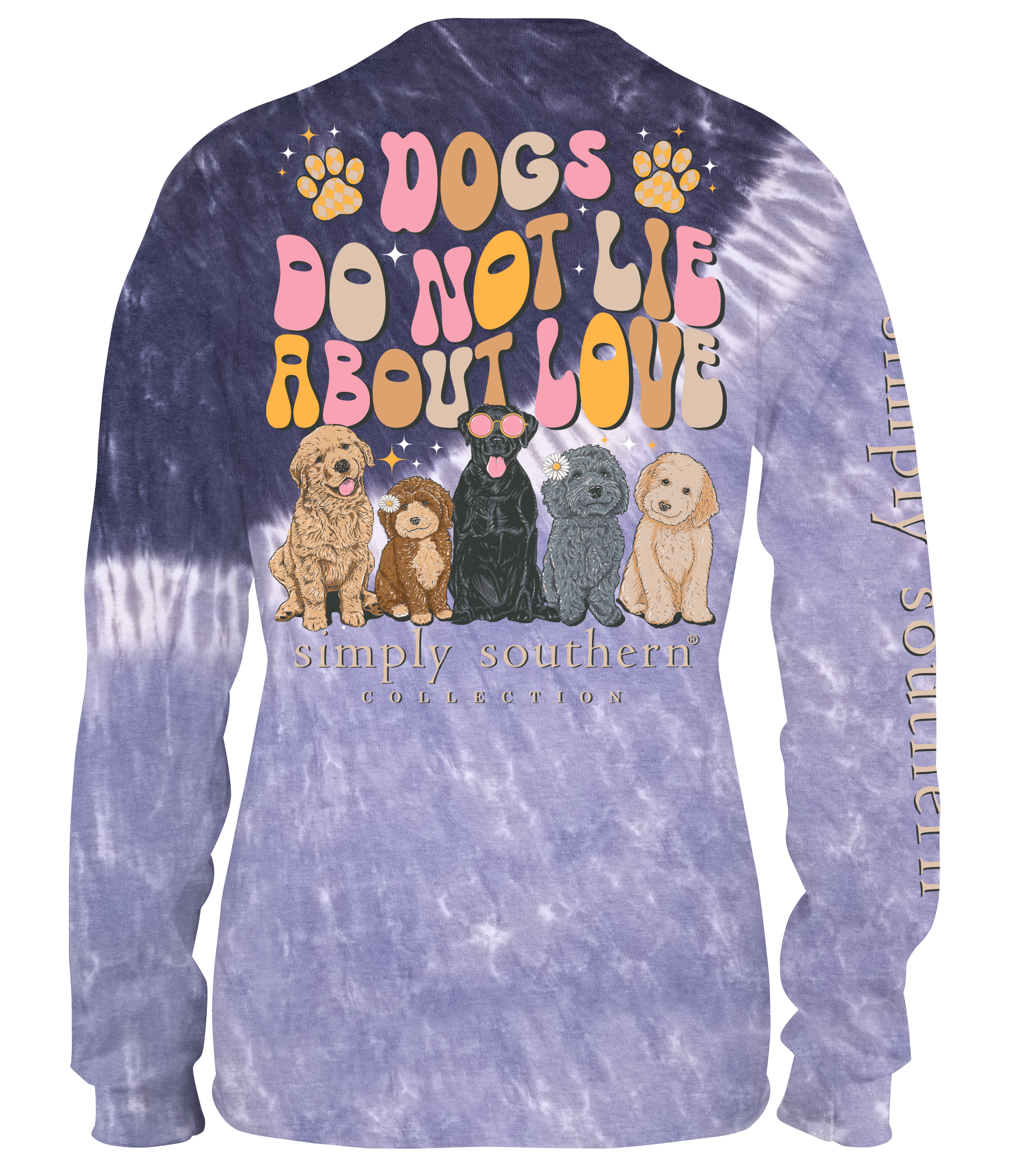 'Dogs Do Not Lie About Love' Tie Dye Long Sleeve Tee by Simply Southern