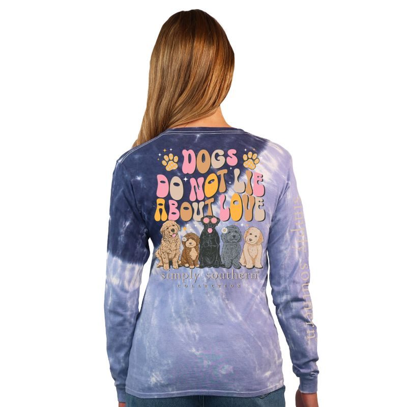 'Dogs Do Not Lie About Love' Tie Dye Long Sleeve Tee by Simply Southern