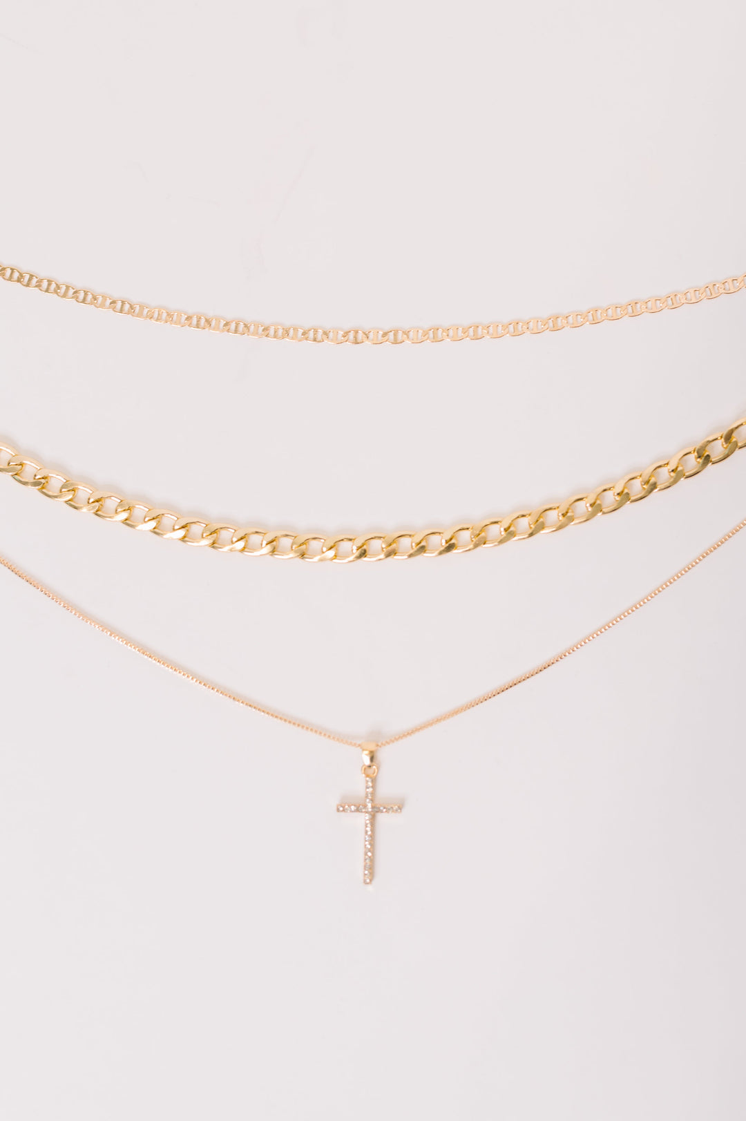 Layered Faith Necklace in Gold - 12/15