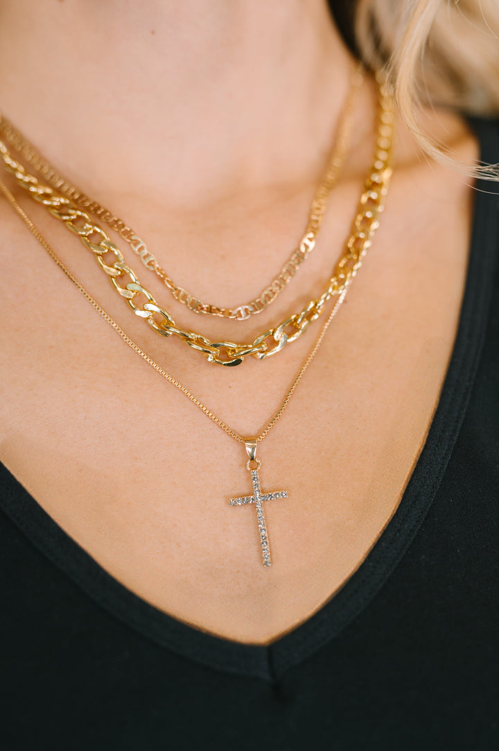 Layered Faith Necklace in Gold - 12/15