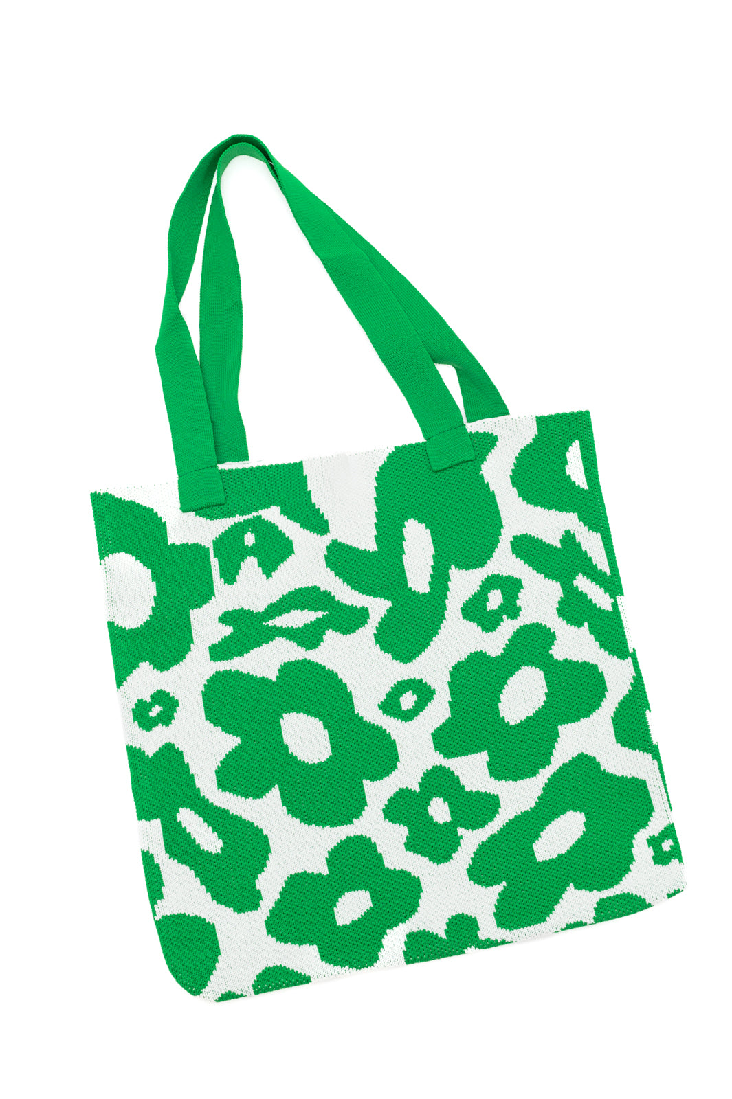 Lazy Daisy Knit Bag in Green - 2/13