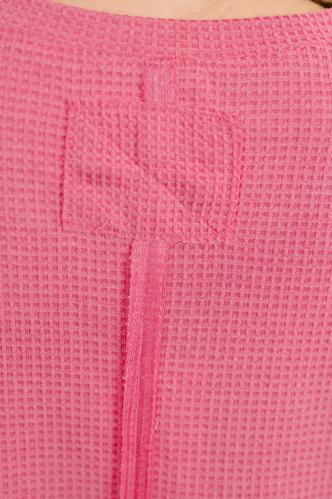 Leave It to Me Waffle Knit Relaxed Tee in  Pink - 6/30