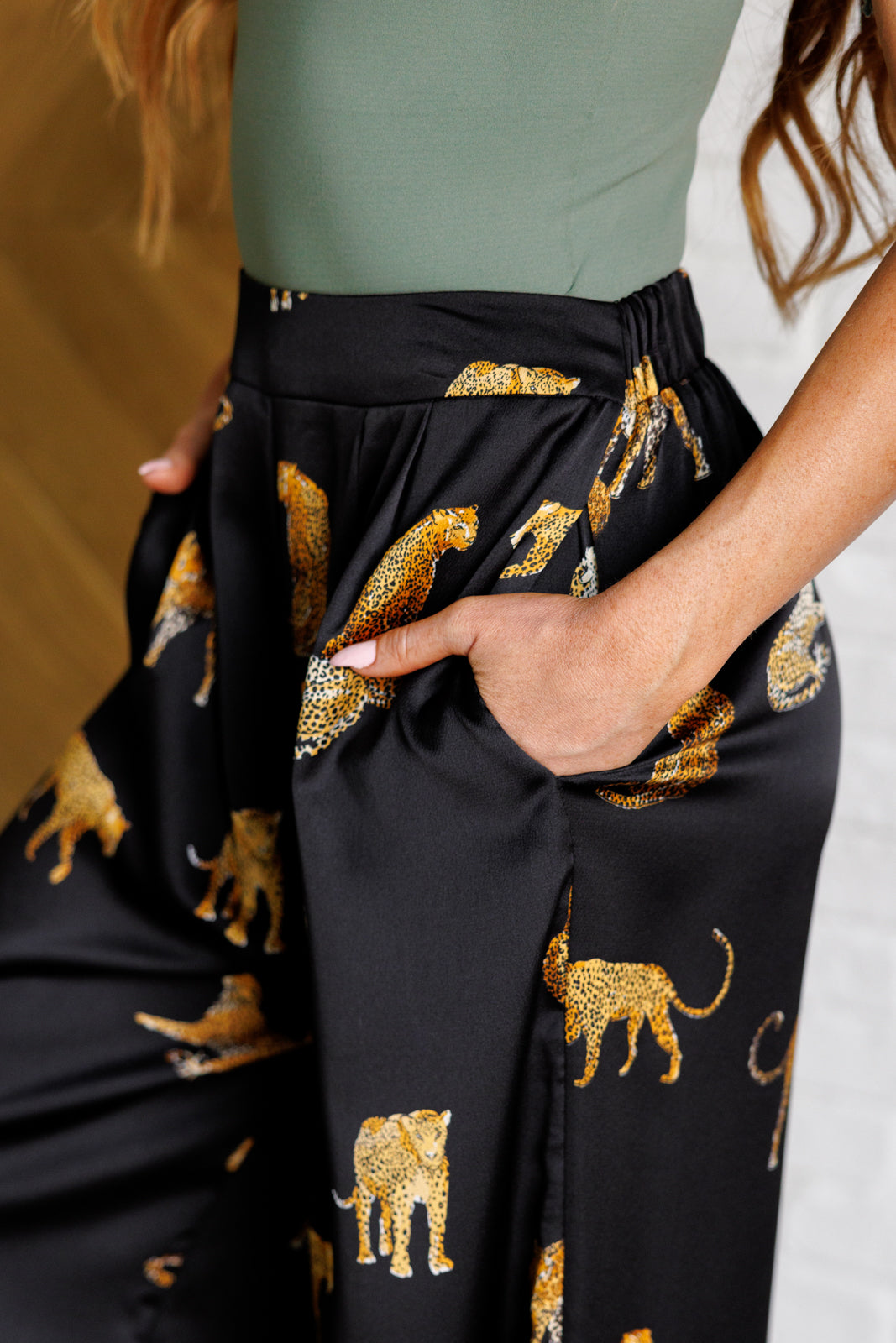 Legendary in Leopard Satin Wide Leg Pants - 4/27