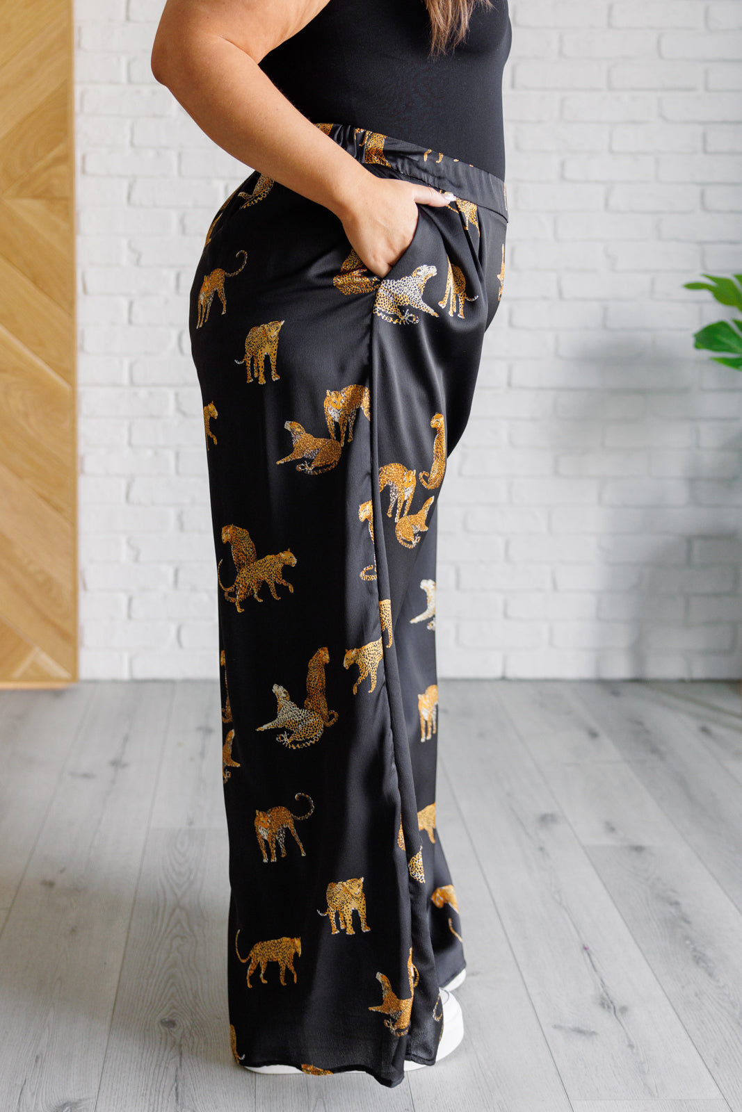 Legendary in Leopard Satin Wide Leg Pants - 4/27