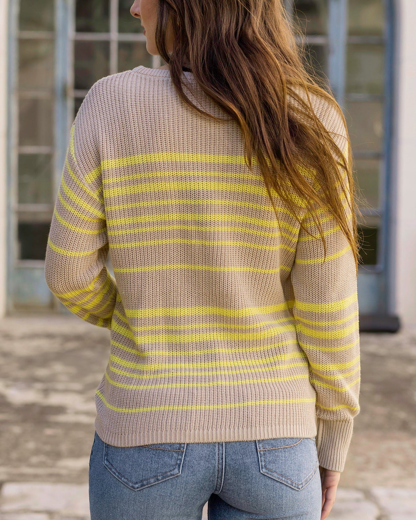 Lemon Lines Lightweight Sweater by Grace & Lace (Ships in 1-2 Weeks)