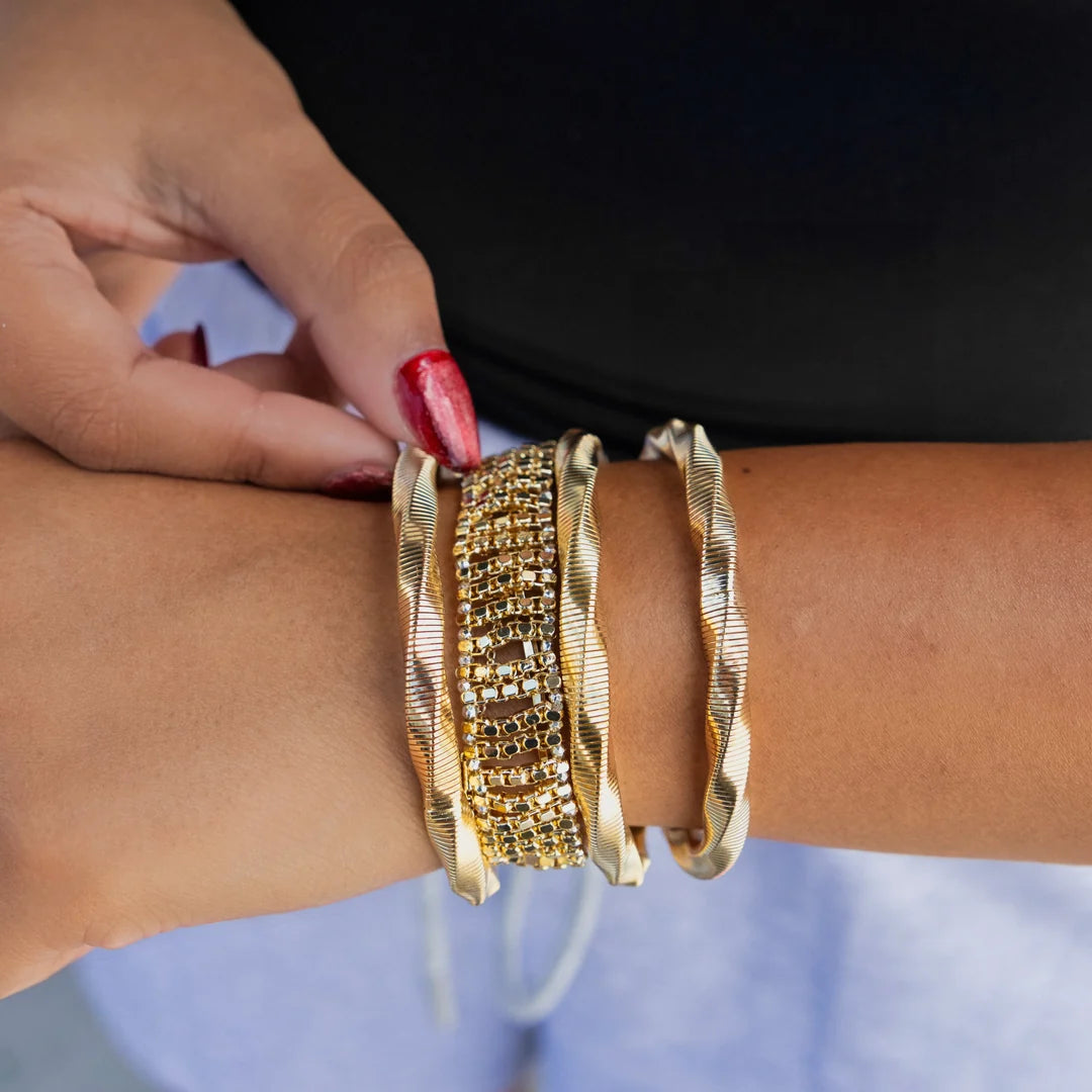 Leona Set Bracelets - Gold By Erimish (Ships in 2-3 Weeks)