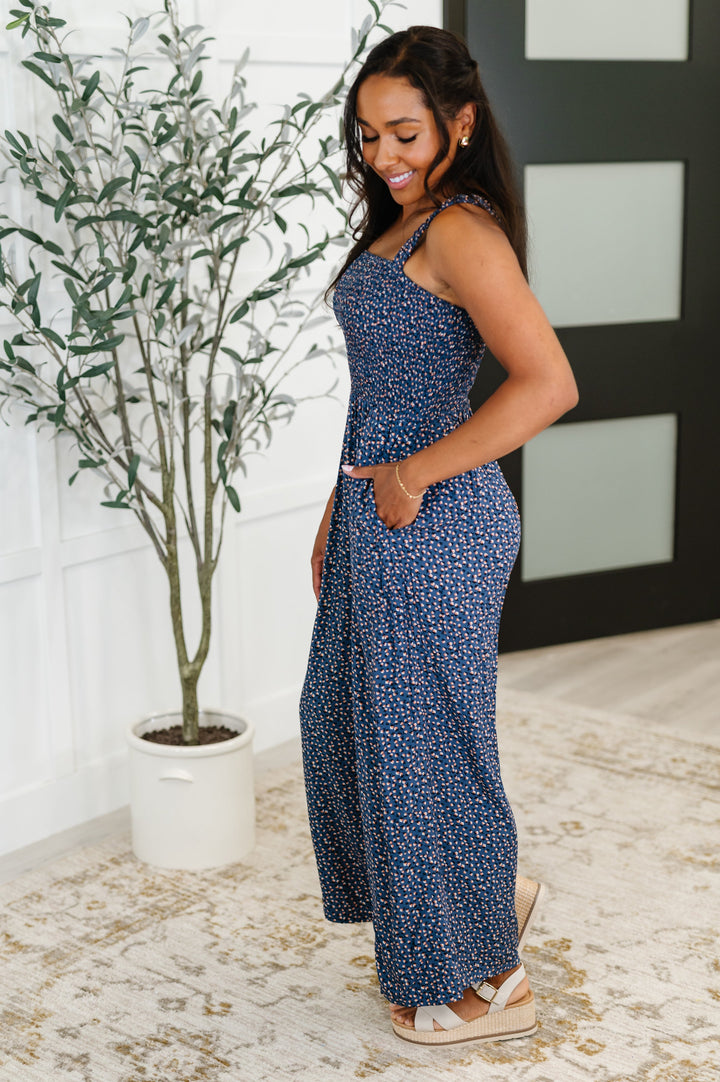 Live Your Best Life Floral Jumpsuit in Blue Floral - 6/11