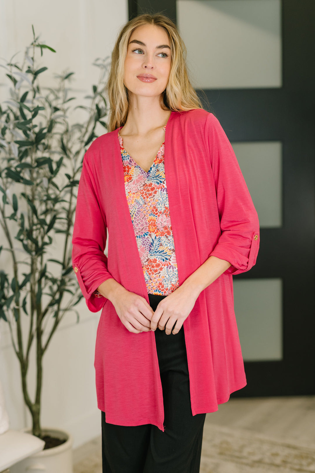 Lizzy Cardigan in Fuchsia - 7/23