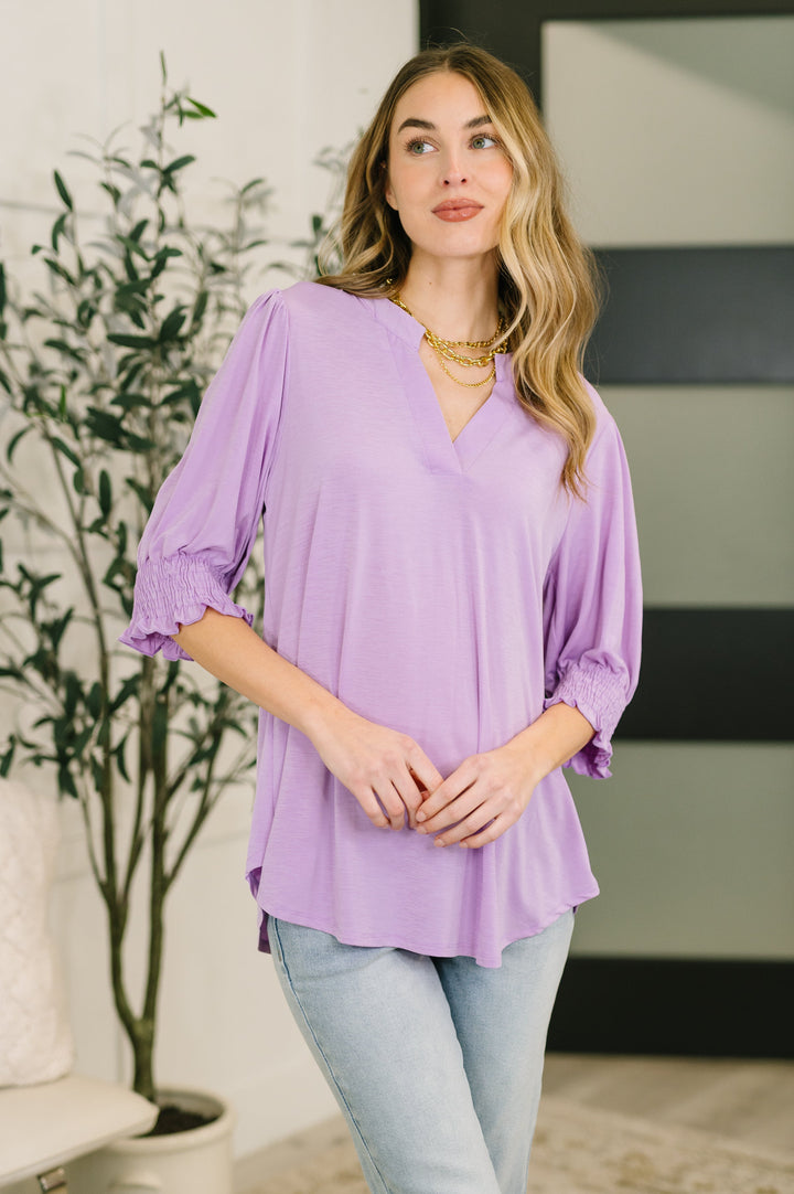 Lizzy Smock Top in Orchid Bloom - 3/6