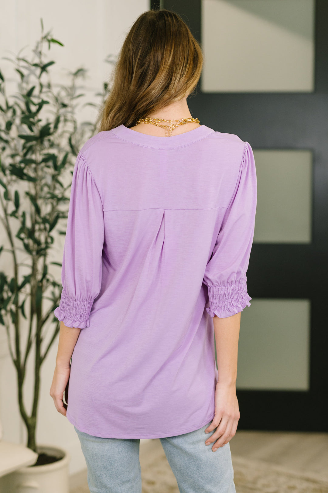 Lizzy Smock Top in Orchid Bloom - 3/6