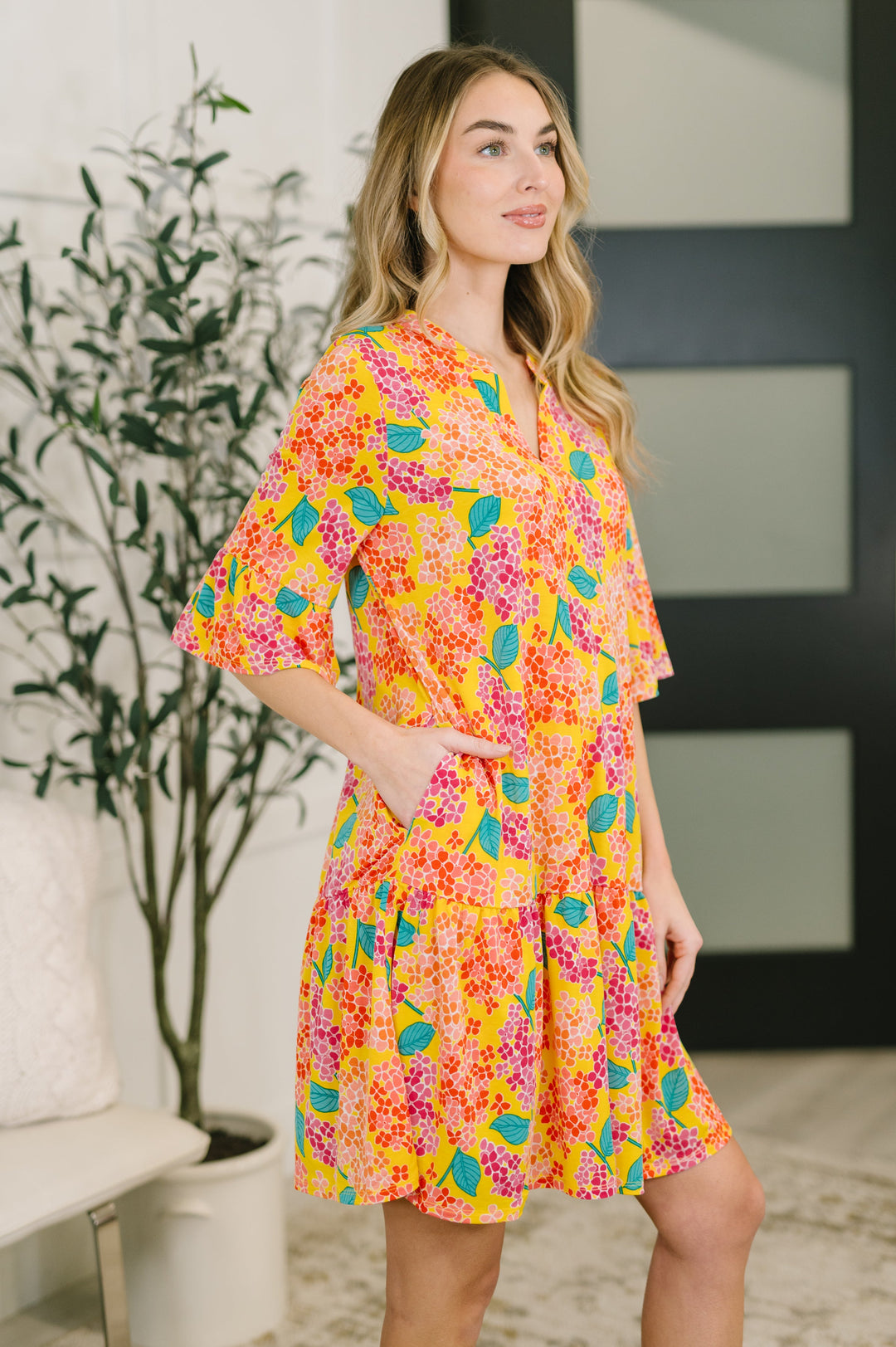 Lizzy Sunday Dress in Leaf Multi Floral - 3/3