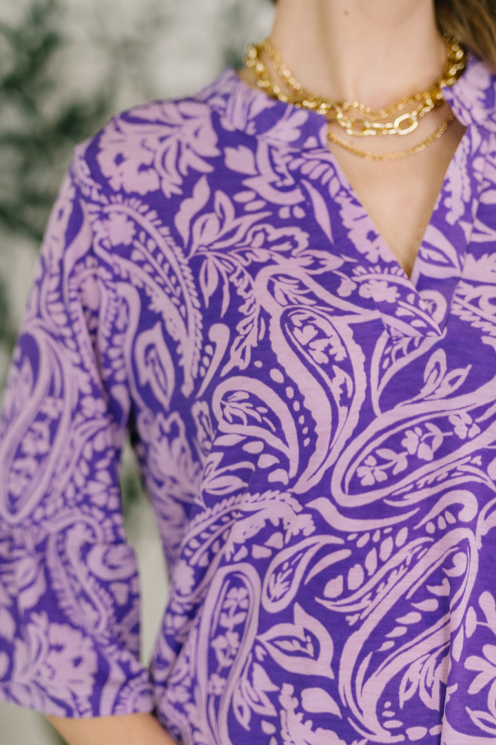 Lizzy Sunday Dress in Purple Paisley - 7/20