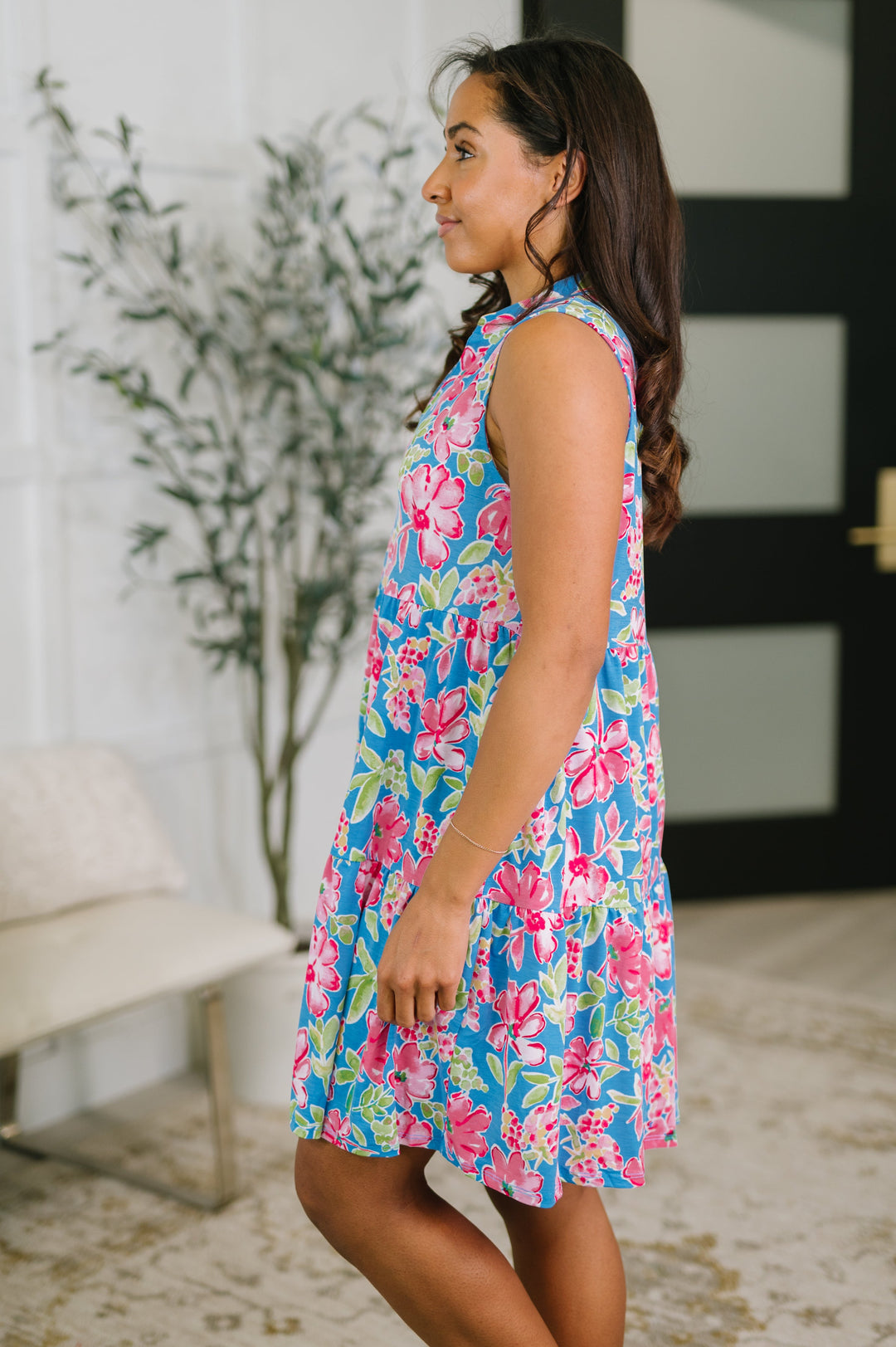 Lizzy Three Tier Tank Dress in Falling Floral - 5/25