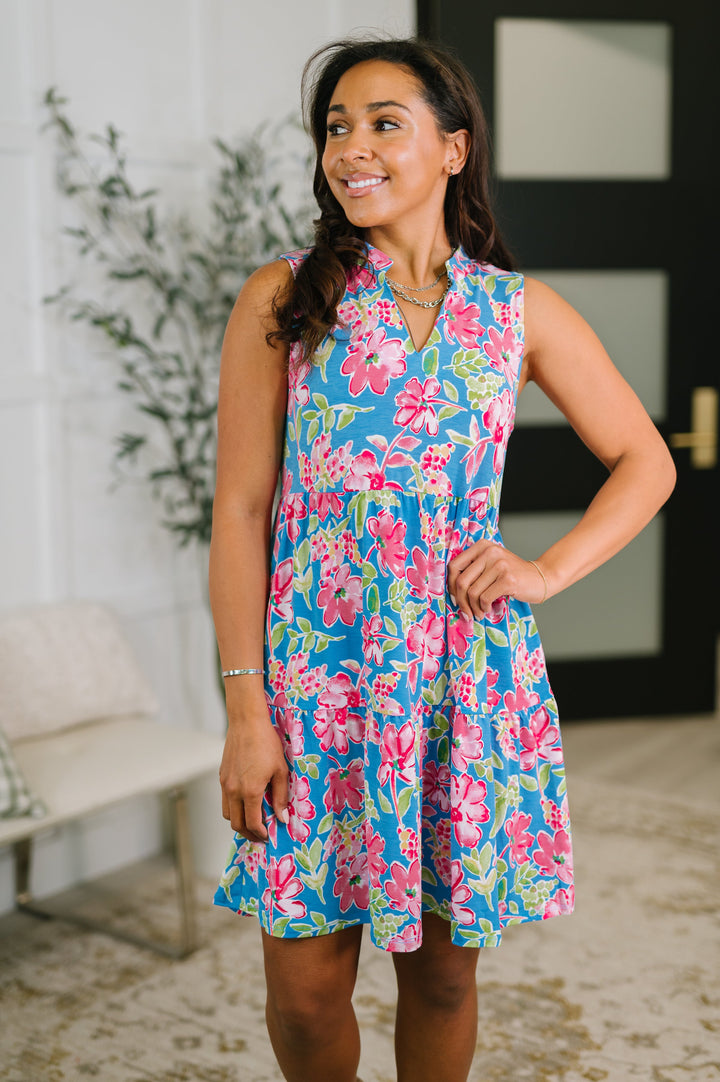 Lizzy Three Tier Tank Dress in Falling Floral - 5/25