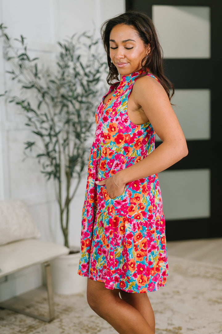 Lizzy Three Tier Tank Dress in Morning Glory - 5/25