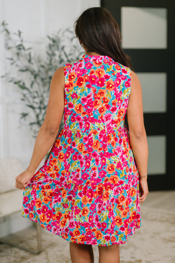 Lizzy Three Tier Tank Dress in Morning Glory - 5/25