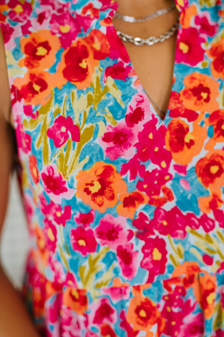 Lizzy Three Tier Tank Dress in Morning Glory - 5/25