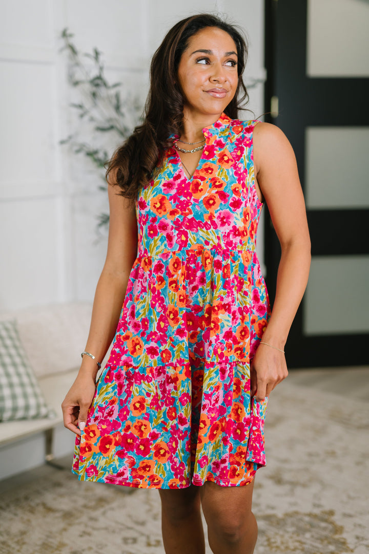 Lizzy Three Tier Tank Dress in Morning Glory - 5/25