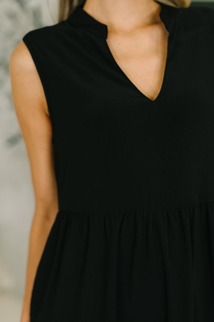 Lizzy Tiered Tank Dress in Black - 3/17
