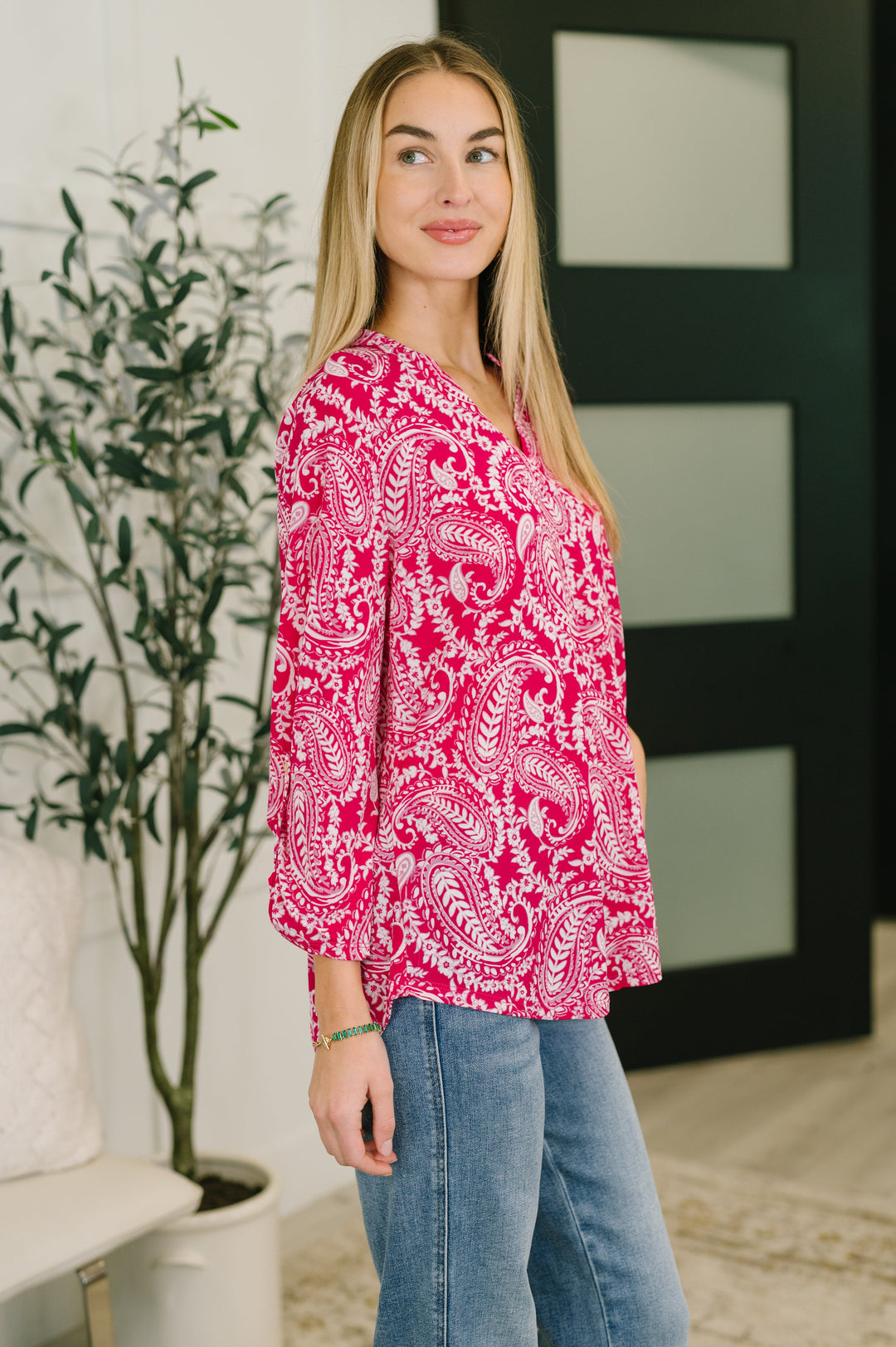 Lizzy Top in Pink Paisley - 7/9