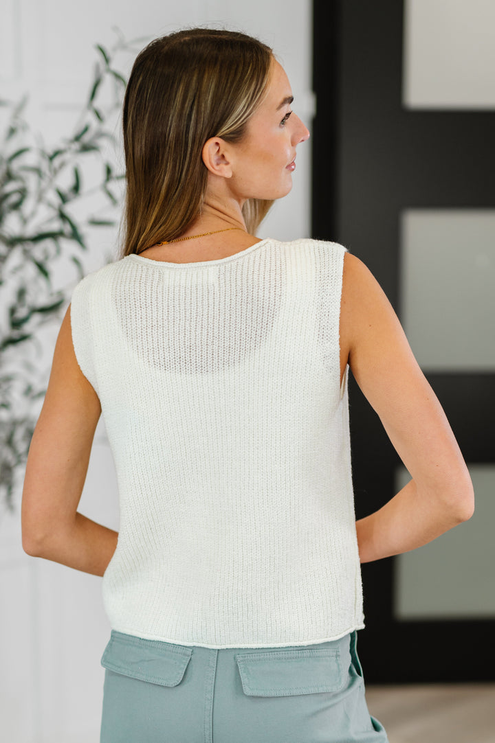 Loose Interpretation Tie Front Knit Vest - 6/8