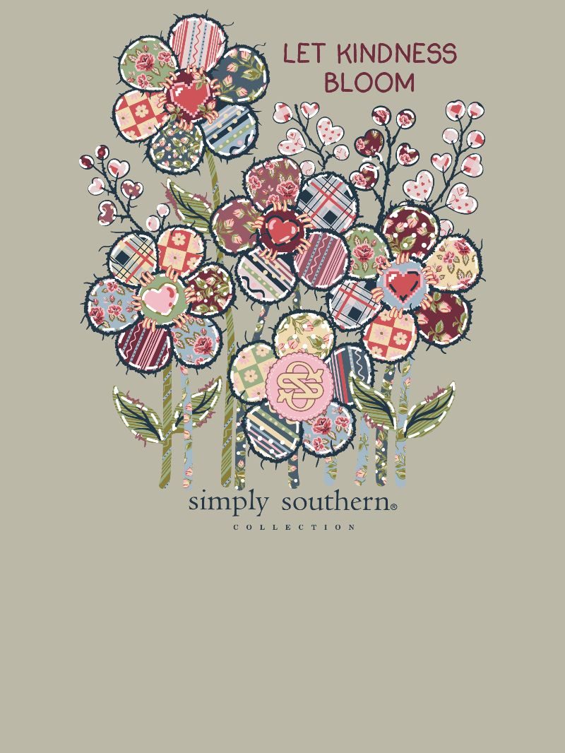 *JUNE MARKET: Let Kindness Bloom Floral Patchwork Short Sleeve Tee by Simply Southern (Ships Late August)