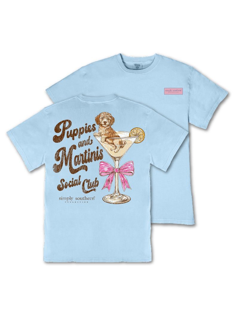 'Puppies & Martinis' Short Sleeve Tee by Simply Southern