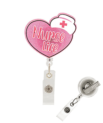 'Nurse Life' Heart Badge Holder