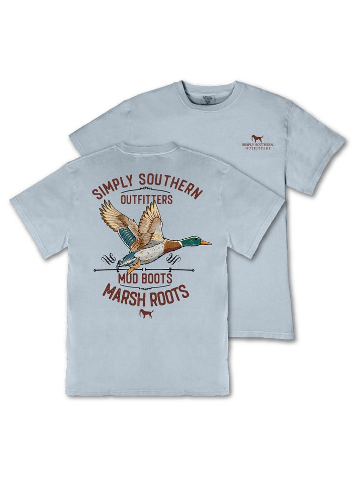 JUNE MARKET: 'Mud Boots Marsh Roots' Men's Mineral Wash Tee by Simply Southern (Ships Late July)