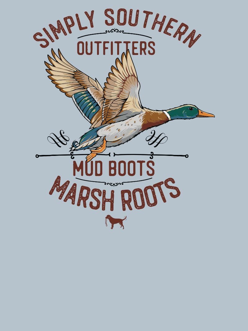JUNE MARKET: 'Mud Boots Marsh Roots' Men's Mineral Wash Tee by Simply Southern (Ships Late July)