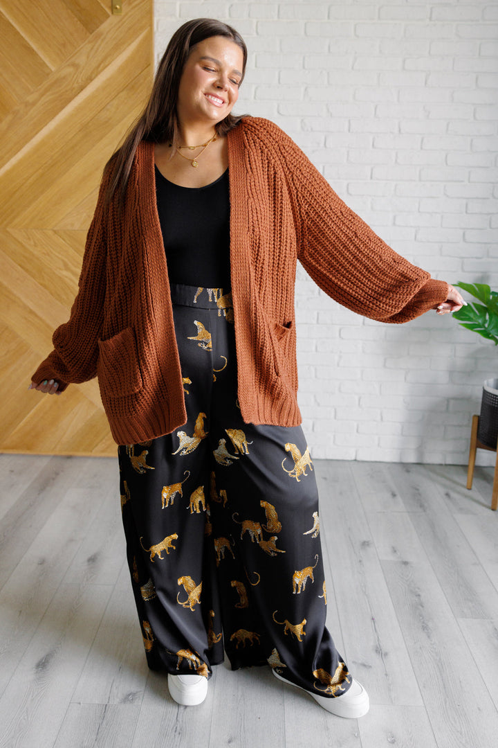 Legendary in Leopard Satin Wide Leg Pants - 4/27