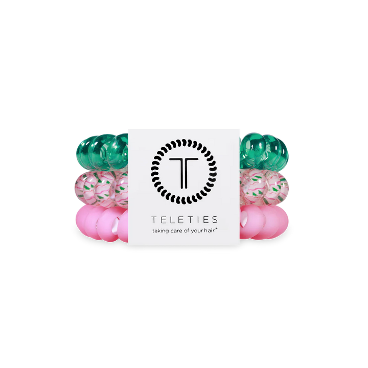 Teleties Hair Tie - Large Band Pack of 3 - Merry Pinkmas
