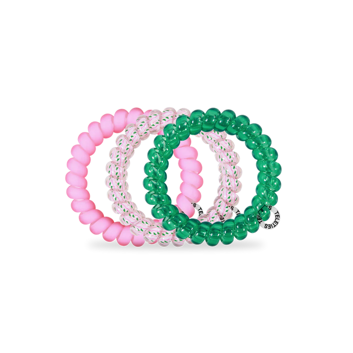 Teleties Hair Tie - Large Band Pack of 3 - Merry Pinkmas