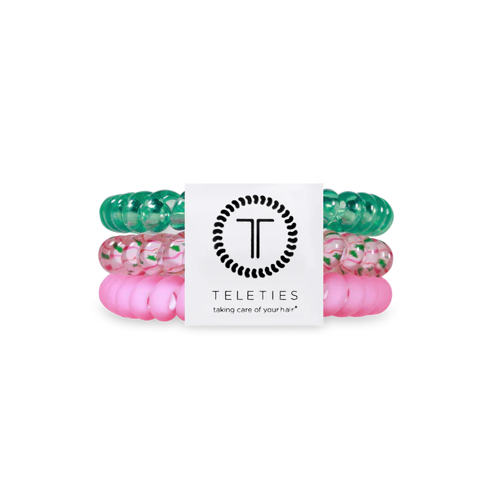 Teleties Hair Tie - Small Band Pack of 3 - Merry Pinkmas