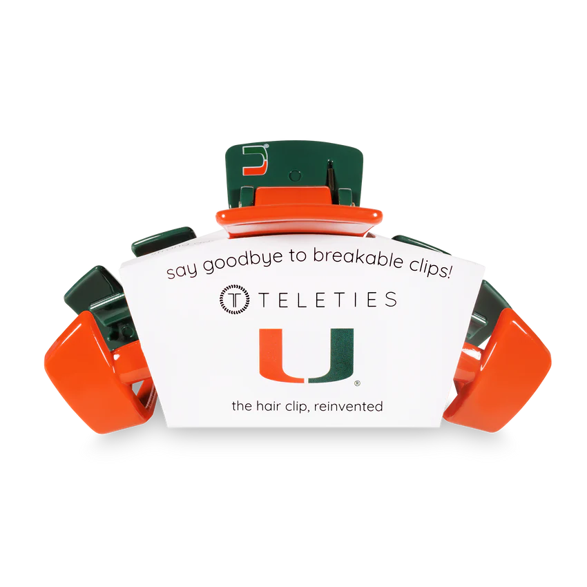 Large Teleties Claw Clip - University of Miami