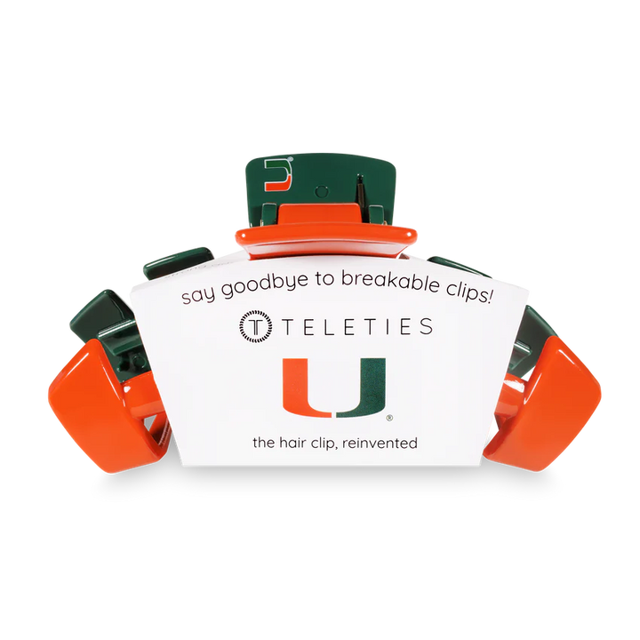 Large Teleties Claw Clip - University of Miami