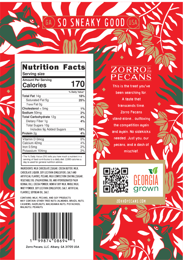 Holiday Milk Chocolate Zorro Pecans
