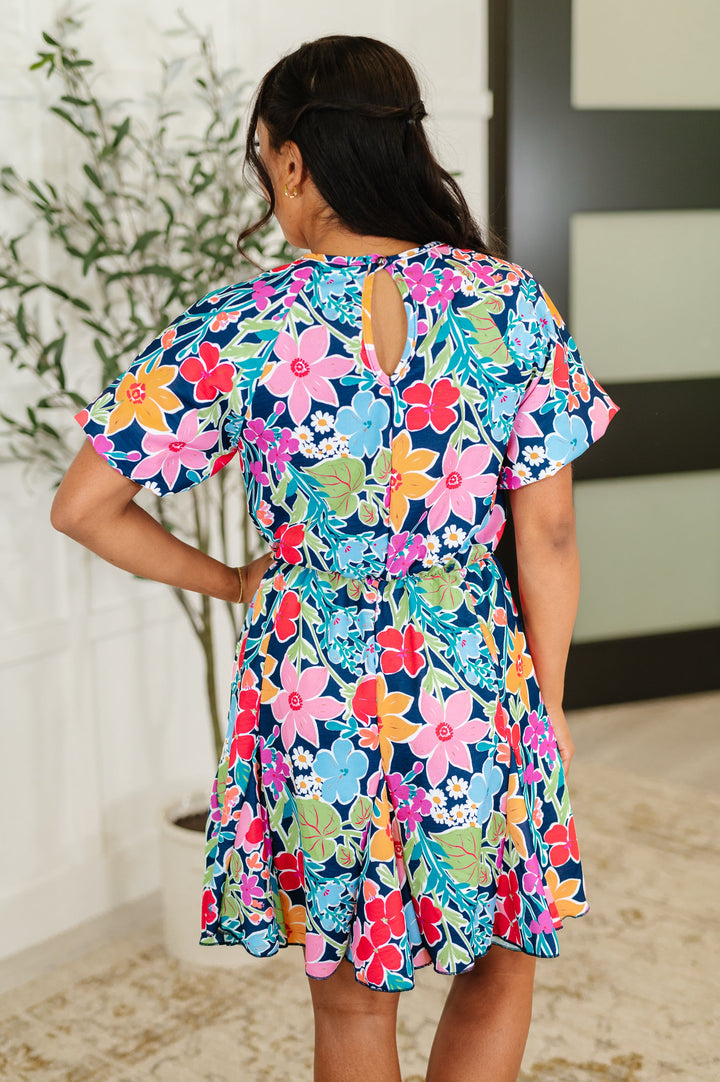 Miss Behave Bubble Sleeve Dress in Navy - 3/30