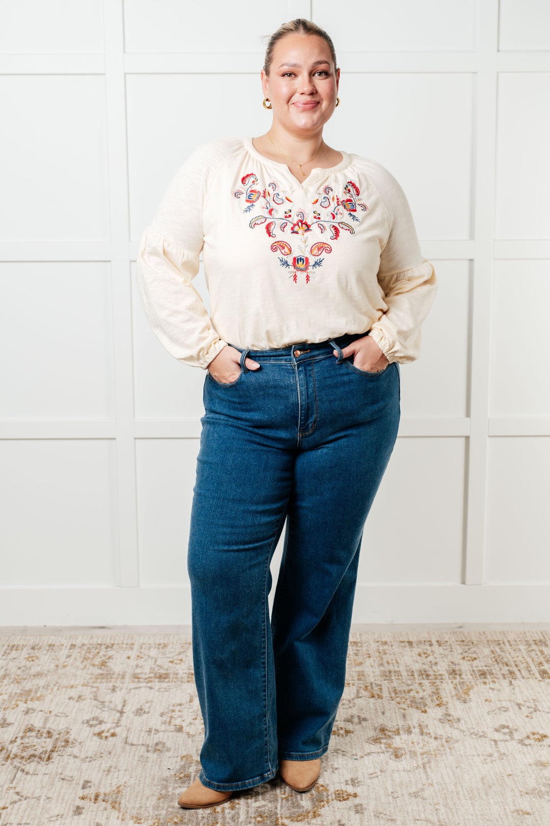 More Than You Would Think Embroidered Blouse - 8/17