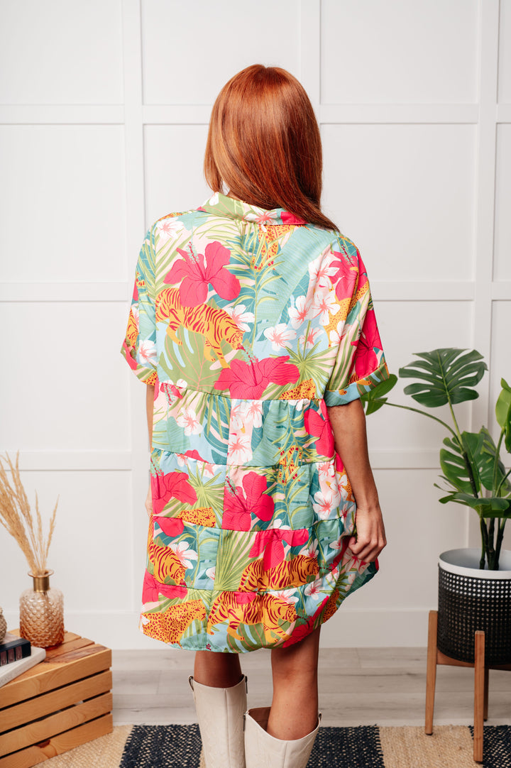 Mother Nature's Recipes Collared Dress in Green - 5/14