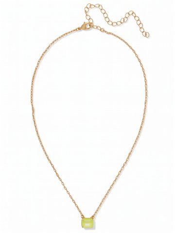 Octavia Single Crystal Pendant Necklace by Sorrelli - Electric Yellow