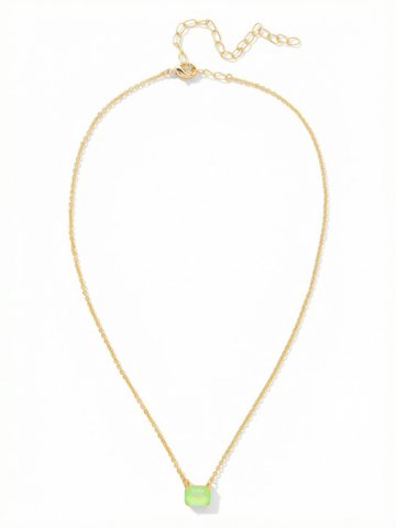 Octavia Single Crystal Pendant Necklace by Sorrelli - Electric Green