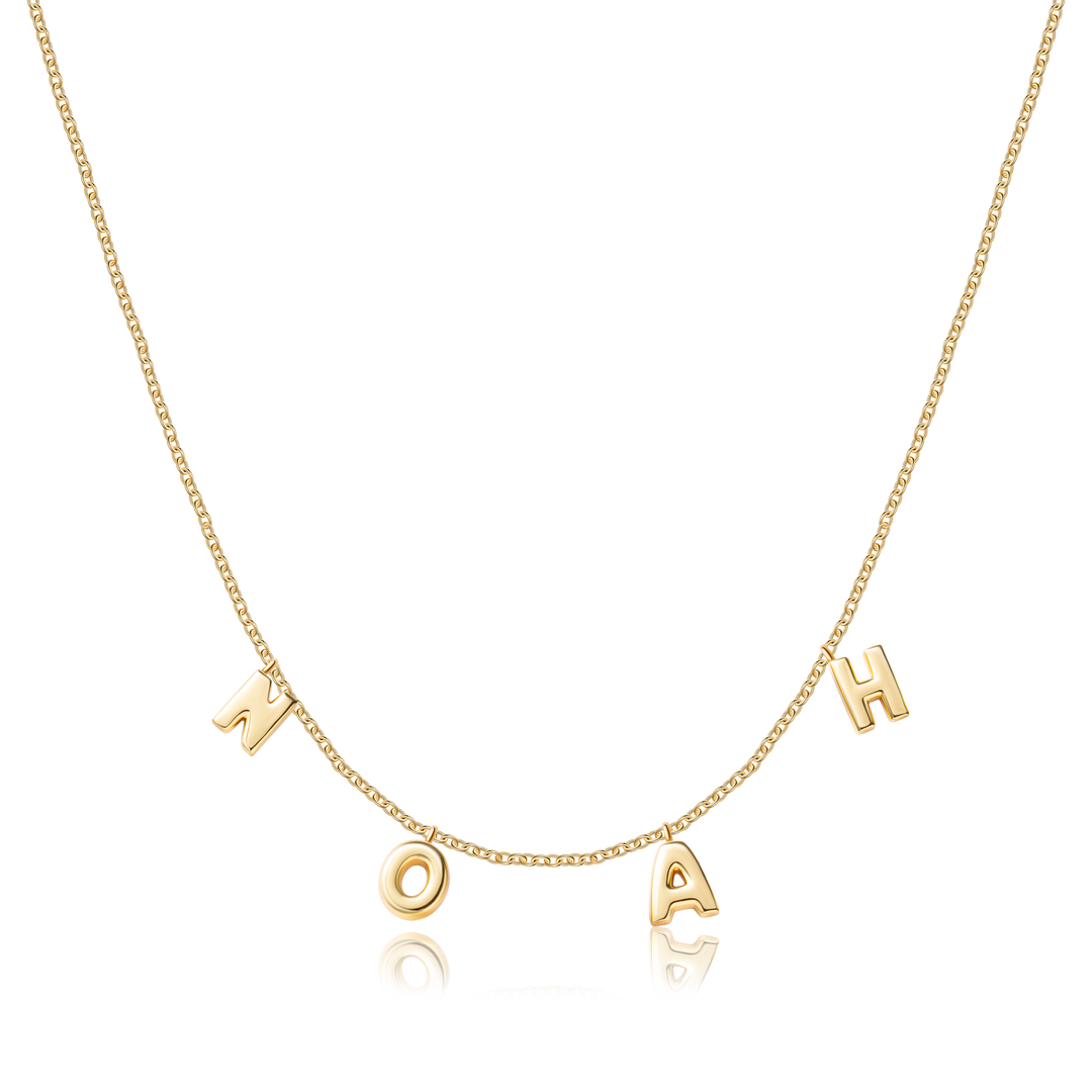 Custom Bristol Bubble Letter Name Necklace - Water Resistant by the Sis Kiss (Ships in 4 Weeks)