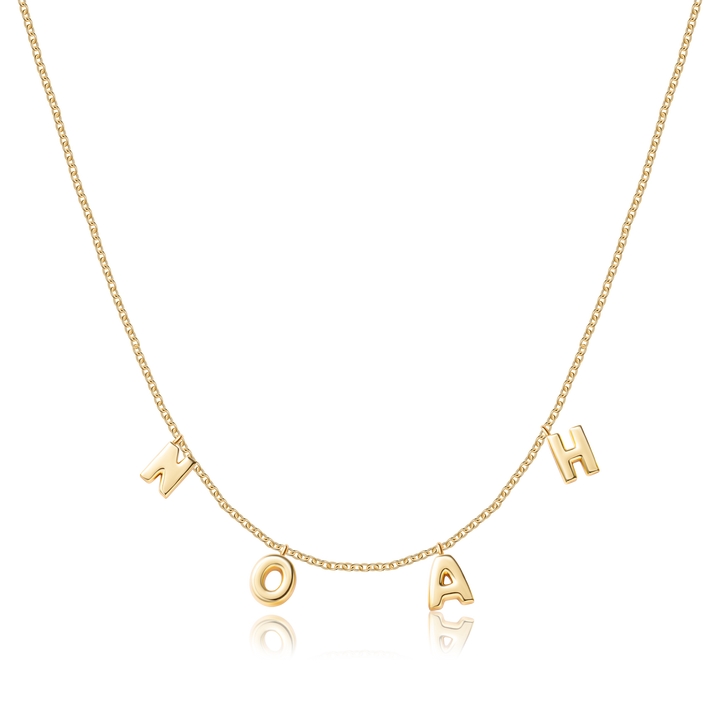 Custom Bristol Bubble Letter Name Necklace - Water Resistant by the Sis Kiss (Ships in 4 Weeks)