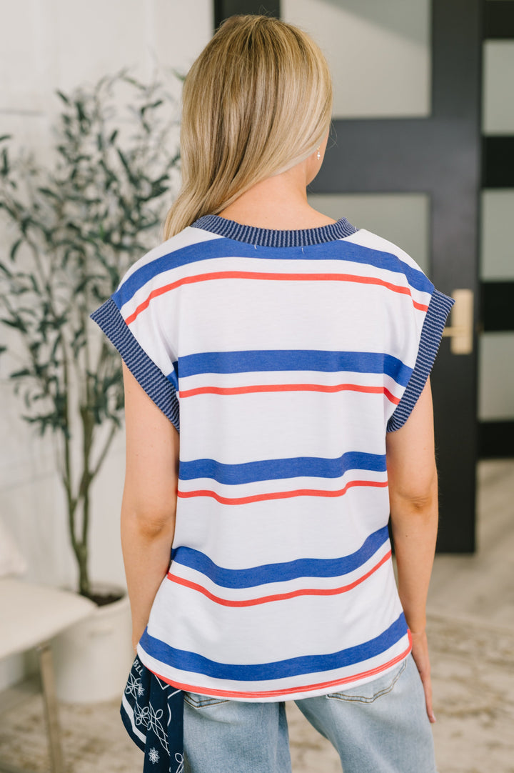 National Beauty Sleeveless Striped Top - 6/16