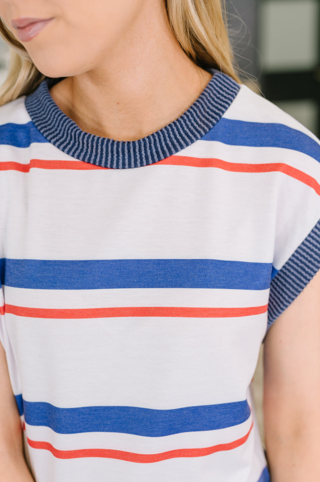 National Beauty Sleeveless Striped Top - 6/16
