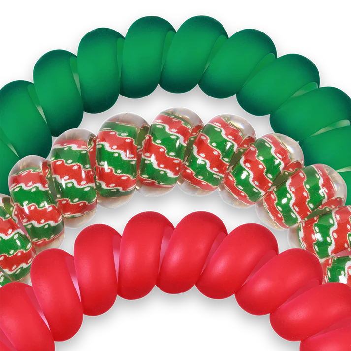 Teleties Hair Tie - Large Band Pack of 3 - Naughty or Nice