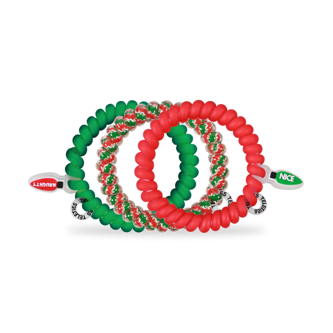 Teleties Hair Tie - Small Band Pack of 3 - Naughty or Nice