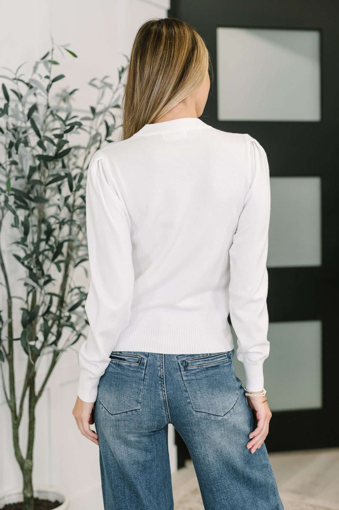 Necessary Closet Space Long Sleeve Top in White